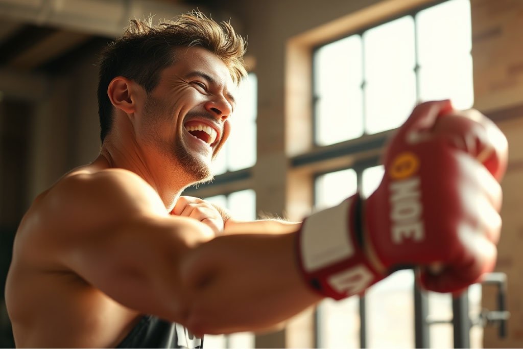 Persona feliz haciendo deporte intenso, ejemplo de cómo llenar el vacío y olvidar a alguien mediante nuevas conexiones.